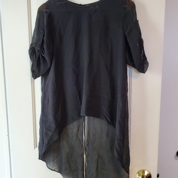 BCBG MaxAzria Black Silk sheer top - Picture 2 of 6